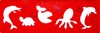 Трафареты цветные с линейкой 4 вида: птицы, море, звери, геометрия